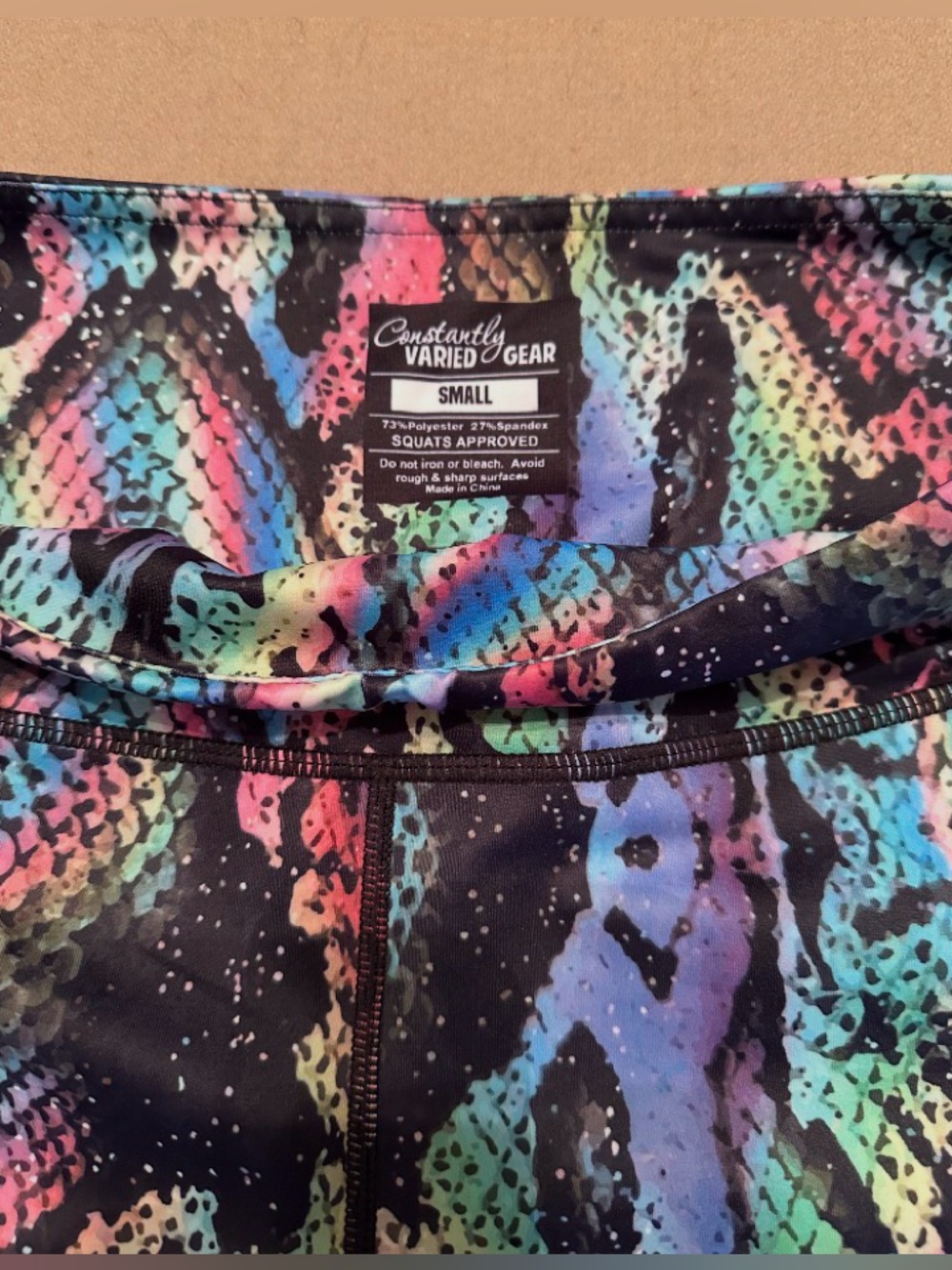 CVG Women’s Neon Snake Print Capri Leggings - Multicolor - Picture 3 of 4